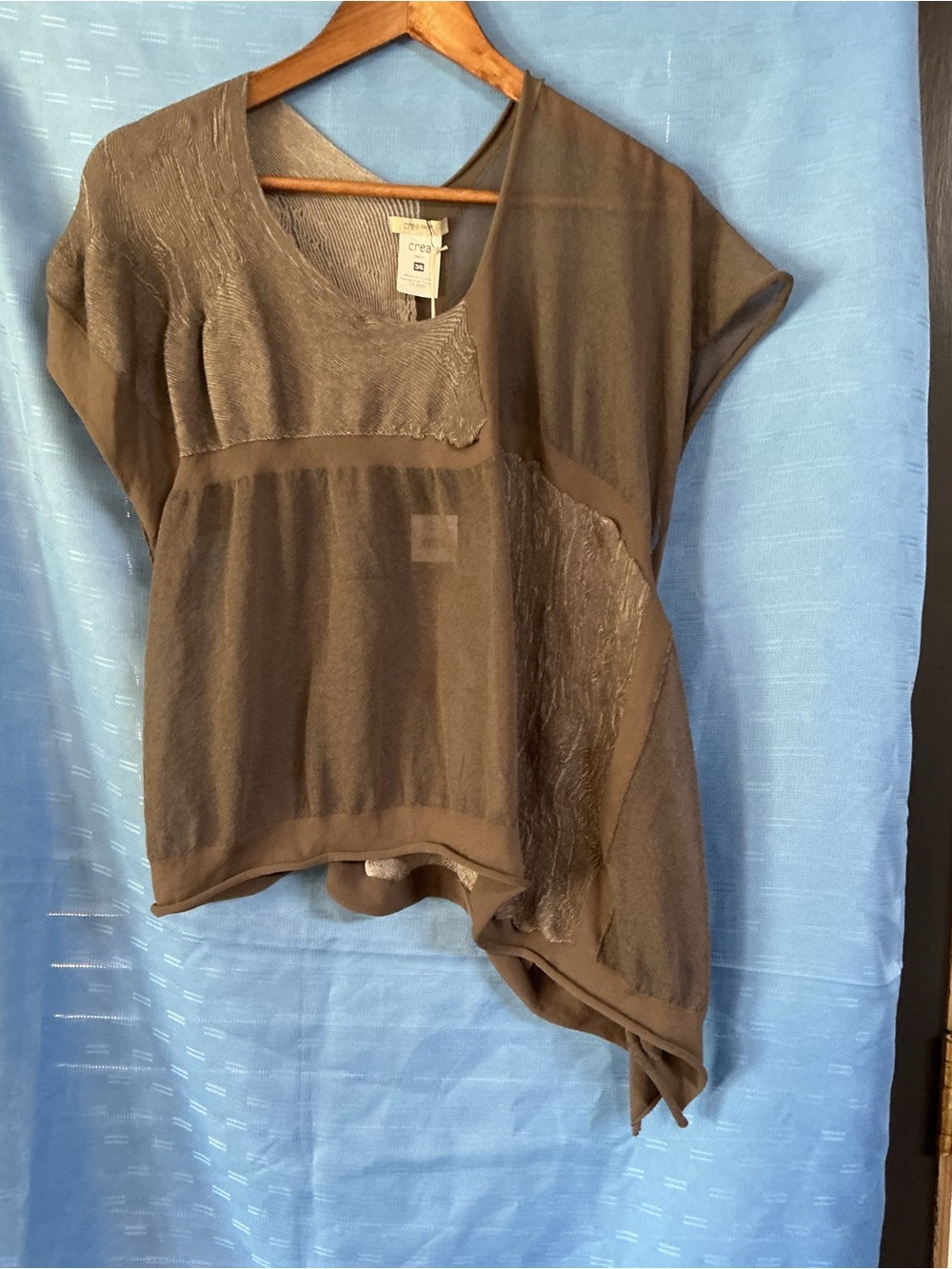 Crea Concept Asymmetrical Brown Tunic Top